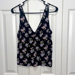 American Eagle floral fitted crop top